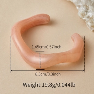 Specifiche dettagliate delle dimensioni per bracciale a onde in acrilico rosa