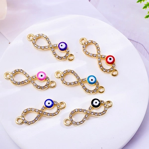 Infinity Böser Blick Anhänger mit Strass für DIY Armbänder und Schmuckherstellung