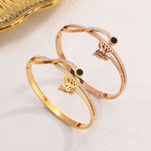 Edelstahl Schmetterling Armreif Für Damen Roségold Gold Plattiert Hohl Schmetterling Strass Eingelegt Armband Schmuck Geschenk