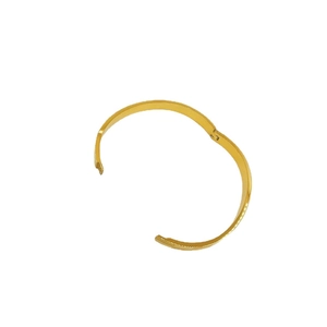 Minimalist gold checkered titanium steel bangle with polished finish and hinge closure