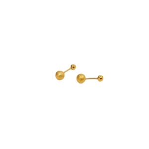 Mattierte 18K vergoldete Titanstahl-Ohrstecker mit Schraubverschluss im minimalistischen Stil