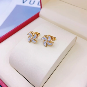 Elegant 18K gold-plated rotatable windmill earrings set in a premium jewelry gift box