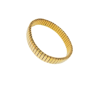 Minimalistisches elastisches Armband aus goldenem Edelstahl im Uhrenarmband-Stil