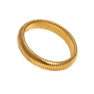 Brazalete elástico Tubogas de acero inoxidable dorado brillante para combinar