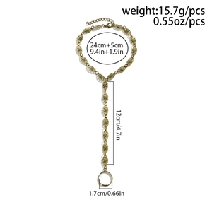 Dettaglio del bracciale da dito bohémien con misure precise di dimensioni e peso del prodotto