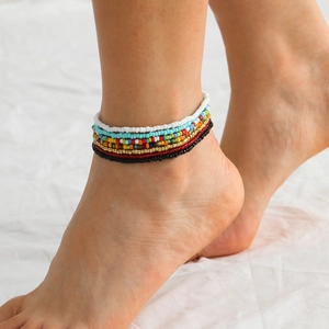 Bohemian multi-layer handmade colorful seed bead elastic bracelets for women