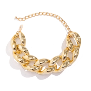 Chunky gold Cuban link chain necklace with high-polish finish and lobster clasp closure