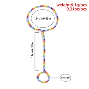 Bracciale ad anello con perline arcobaleno colorate e dimensioni dettagliate