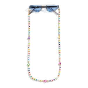 Colorful floral beaded eyewear chain with pearls and stars for sunglasses accessory