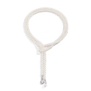 Zweilagige Perlenkette mit klassischem Tropfen-Kristallanhänger im eleganten Vintage-Stil