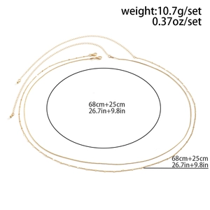 Detailed size chart showing two golden waist chains with length measurements and lobster clasp