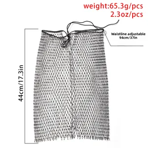 Tableau des tailles d'une jupe résille noire à strass avec lien de taille ajustable
