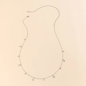Minimalistische silberne Stern- und Strass-Körperkette für sexy Sommer-Strand-Taillen-Styling