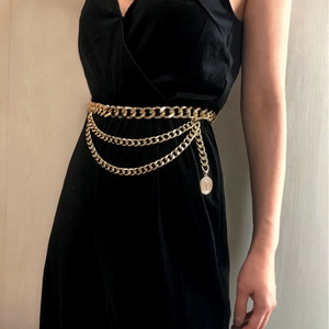 Vintage Multi Layer Alloy Chain Waist Belt For Women Gold Silver Plated Coin Pendant Sexy Body Jewelry Body Chain Accessory