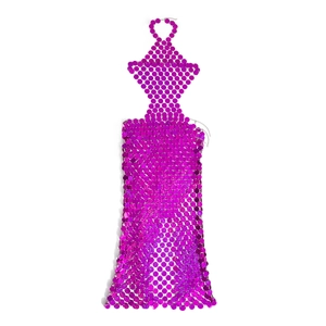 Opvallende felroze lovertjes body chain halterjurk voor party en clubkleding