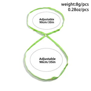 Chaîne de corps bikini élastique vert fluo avec boucle en métal doré réglable de plage