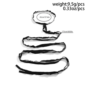 Detailed size chart for black elastic leg chain with 45cm loop and 175cm total length