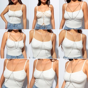 Collection of sexy butterfly tassel body chains in gold and silver finishes for women