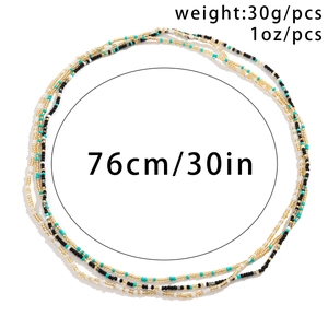Bohemian meerlaagse kralen tailleketting, details van 76cm lengte en 30g gewicht