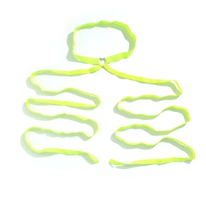 Neongrüne elastische Beinkette mit silberner Herzschnalle für einen sexy Trend-Look