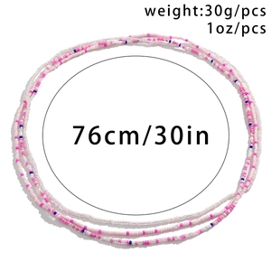 Detail van de kleurrijke kralen tailleketting met 30g gewicht en een lengte van 76cm