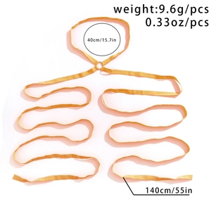 Oranje elastische beenketting met metalen ring en verstelbare gekruiste bandjes set