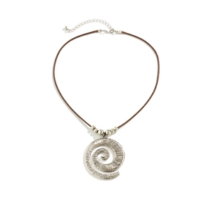 Bohemian silver starfish pendant necklace on brown wax cord for summer beach vacations