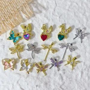 Butterfly Dragonfly Hummingbird Pendants Necklace Pendant Only Without Chain Zircon Alloy DIY Jewelry Making Accessories For Women Gold Silver Plated