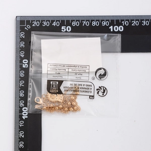 Detailed measurement of gold seashell necklace with starfish accents and lobster clasp