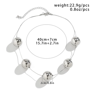 Spécifications de taille pour collier ras du cou punk avec perles argentées