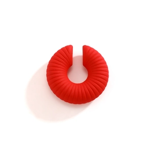 Polsino singolo in silicone rosso con design a clip a C per orecchie senza buco