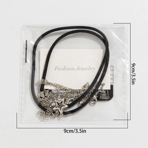 Star pendant necklace set on white card packaging with 9cm size dimensions