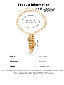 Gedetailleerde maatspecificaties voor choker-halsketting met gouden hartvormige hangers