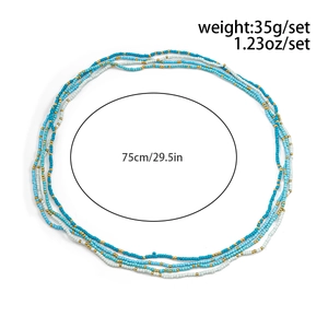 Λεπτομέρεια από boho χάντρες μέσης με μήκος 75cm και βάρος σετ στα 35 γραμμάρια