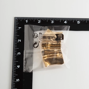 Irregular textured gold metal hairpin with wavy fold surface in clear packaging