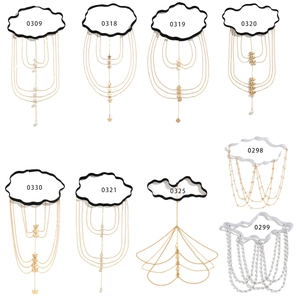 Sexy multi-layer leg chain set with butterflies, stars and pearls on elastic bands