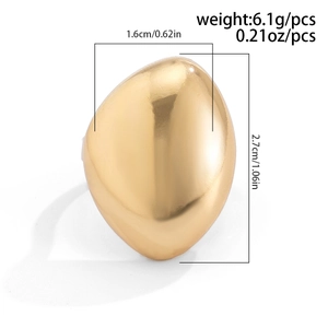 Tableau détaillé montrant les dimensions 2,7cm et le poids 6,1g de la bague goutte d'or