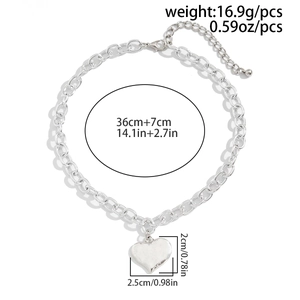 Dettagli collana con ciondolo a cuore argento con catena 36cm e estensione 7cm