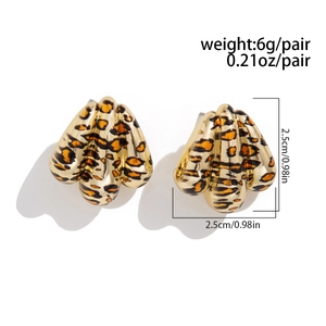 Etichette di dimensioni e peso per orecchini a cerchio a C con stampa leopardata dorata