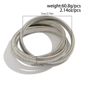 Silver snake chain bracelet dimensions with 7cm diameter and 60.8g weight detail