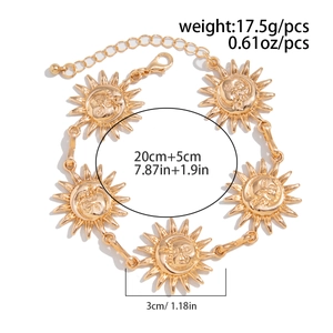 Détail de la chaîne pendentif soleil avec longueur de 20cm et extension de 5cm
