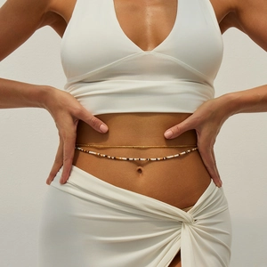Ensemble de chaînes de taille bohèmes en perles colorées pour plage avec bijoux de corps