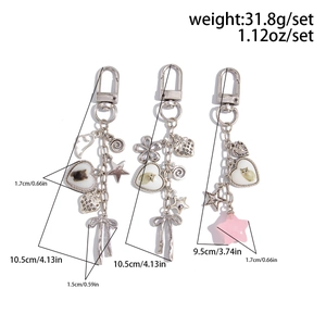 Detailed size and weight specs for butterfly and heart acrylic keychain set