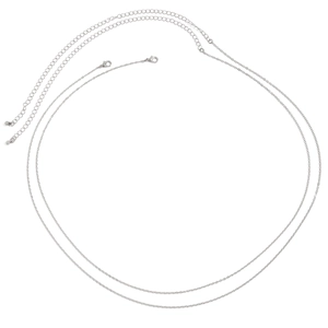 Sleek double-layered silver snake chain waist body belt with lobster clasp and extender