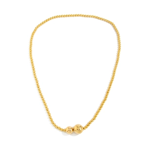 Minimalistische lange gouden kralenketting met gepolijste bollen voor vrouwen