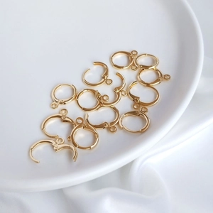 Crochets de Boucles d'Oreilles Ronds Laminés Or 14K en Cuivre Géométrique DIY Clips d'Oreille Accessoires de Bijouterie