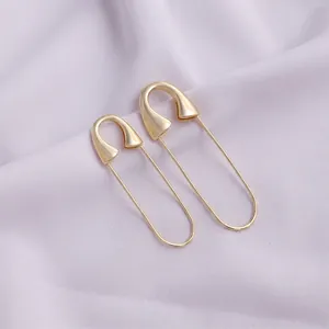 High Grade 14K Gold Plated Copper Safety Pin Brooch For Women Elegant DIY Jewelry Decoration Anti Exposure Fashion Accessory