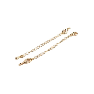 Cadenas de extensión de oro de 14K con cierre de langosta y colgante de gota de agua