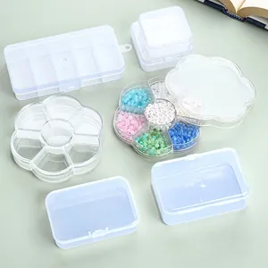 Transparent plastic storage organizers for jewelry beads and small parts with lids