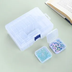 Multi-grid transparent plastic storage box set for beads and jewelry accessories